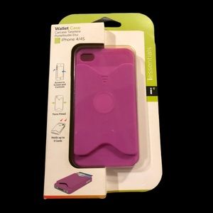 NEW iPhone 4/4s Wallet Case Pink / Fuchsia